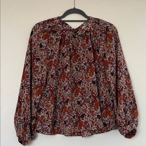 Madewell x Karen Walker Silk Floral Blouse S EUC